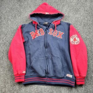 Boston Red Sox Hoodie Sweatshirt Mens Large Blue Red MLB Baseball Stitches Zip‎